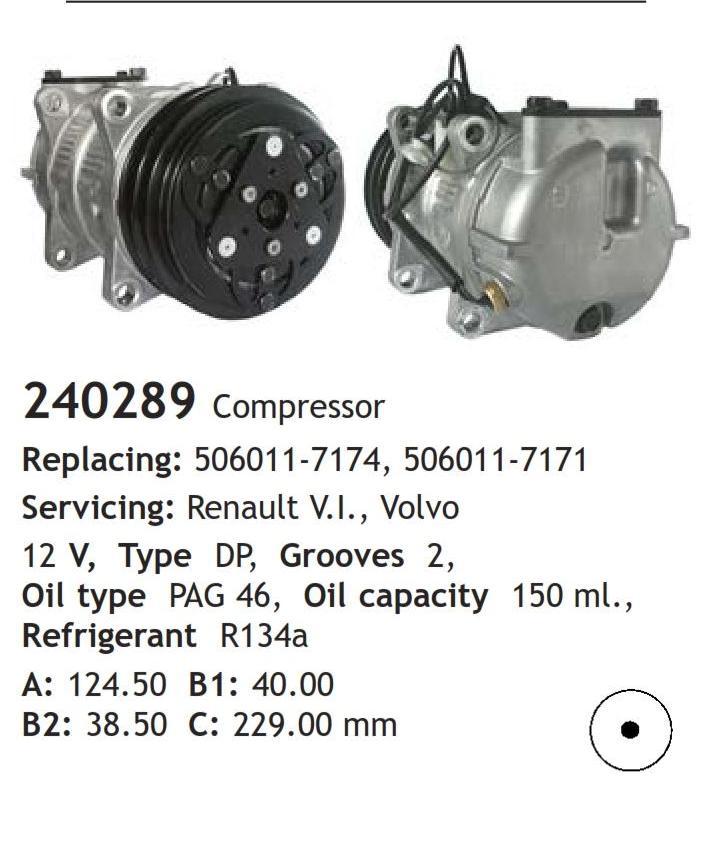 	240289 Compressor  Renault V.I. Volvo	